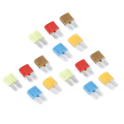 15pcs Car Blade Fuse Set Circuit Micro2 Blade Fuse Assorted Kit 5A 7.5A 10A 15A 20A 32V