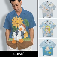 Hawaii By Curveเสื้อเชิ้ตฮาวายลายน้อนเป็ด SET74