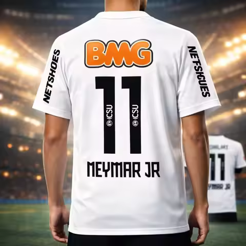 Neymar Santos Football Shirt -3D Printed Football Shirt for Men and Women, Breathable and Comfortabl