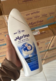 marina uv white healty & glow 460ml || melembabkan kulit || marina biru