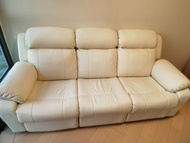 新*乾淨*三座電動真皮梳化sofa梳化床沙發