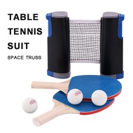 Retractable Table Tennis Grid Ping Pong Net Holder Set w/ 2X Paddles &amp; 3X Balls