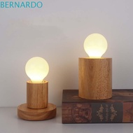 BERNARDO Bulb Holder Bedroom E27 Night Light Home Decor Solid Wood Living Room Wood Lamp Holder