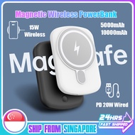 🇸🇬[SG STOCK] 15W Magnetic Wireless Powerbank Magsafe 20W Wired Fast Charging Power Bank 5000mAh 10000mah Backclip Battery For iPhone 14 13 12 Series