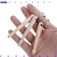 WATTLE Drumsticks Keychain, Mini Wood Drum Sticks Key Ring, Metal Gift Drumstick Grommets