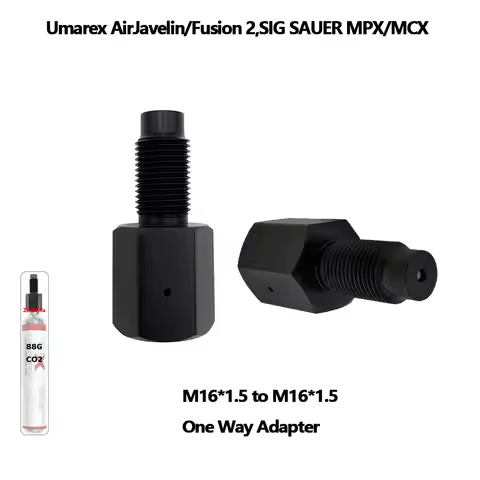 CO2 One Way Adapter Saver Adaptor Fits 88Gram 90G M16*1.5 Threads Input to Output Black