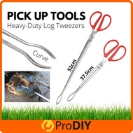 37.5/52cm Pickup Tool Heavy-Duty Log Tweezers Indoor Firewood Tongs Wrought Iron Log Claw Grabber fo