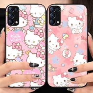 O-22 Hello Kitty tempered Glass Phone Case OPPO Reno 4 A15S A91 3 6Z 5 6 A15 F15 5G