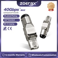 ZoeRax RJ45 Cat8 Cat7 Cat6A Connectors RJ45 Shielded Toolless Modular Termination Plug 2000MHz 40G L