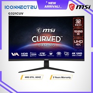 MSI 31.5" G321CUV UHD 4K 4ms 60Hz VA Curved Gaming Monitor