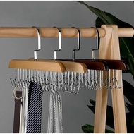 CLY Anti Slip Multi Hook Hanger Swivel Solid Wood Hanger Closet Storage Accessories Space Saver