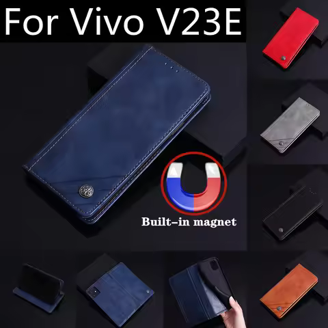 For VIVO V23E Case VivoV23E Cover Magnetic Card Flip Leather Phone Shell Book For VIVO V23E Case Bac
