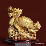 Dragon Turtle Decoration Pure Copper Fortune Gossip Dragon Turtle Dragon-Head Tortoise Copper Money 