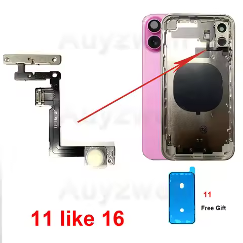 1Pcs Power/Volume Led Flash Switch Flex Cable for iPhone 11 like 16,11 Converted to 16 refitting Hou