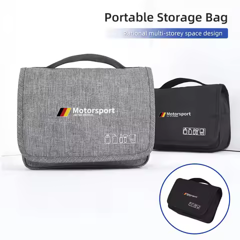 Car LOGO Portable Toiletry Washbag Waterproof Travel Women Cosmetic Storage Bag For BMW Motorsport X