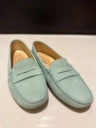 Tod’s正品麂皮女鞋38號-微風購入20000元(青蘋果淡綠色)皮質軟好穿