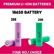 🇸🇬🥇 Original INR18650 35E 25R 3500/2500 mAh 18650 battery 3.7V Rechargeable Lithium Ion Battery Flat