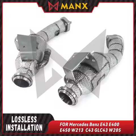 Exhaust Downpipe for Mercedes Benz E43 E400 E450 W213 C43 GLC43 W205 SS304 Catalyzed/catless | With 
