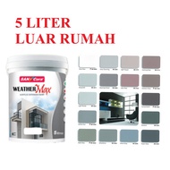 5 LITER SANCORA WEATHER MAX EXTERIOR PAINT CAT LUAR RUMAH GREY KELABU