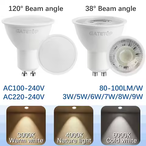 1-10pcs Foco GU10 Spotlight Bulb AC220V 110V LED Lighting 3W 5W 6W 7W 8W 9W Can Replace The 50W Halo