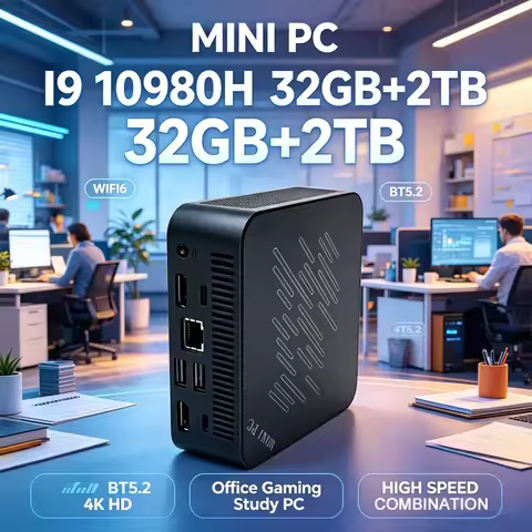 Intel I9 10980H Mini Desktop PC Large Storage WIFI 6 Bluetooth 5.2 4K Video Output High Speed Mini P