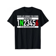 Unisex T-Shirt For Motorcyclists Featuring 1n23456 Motorcycle Gear Shift Design