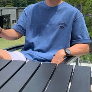 UNIVERSITY 1987 Authentic Print Oversized Tshirt Blue 280G 100% Heavy Cotton Oversized Tshirt Korean