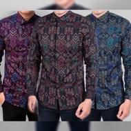 [Premium] Kemeja Batik Songket Long Sleeve kemeja batik shirt baju batik lelaki Baju Batik Kemeja Batik