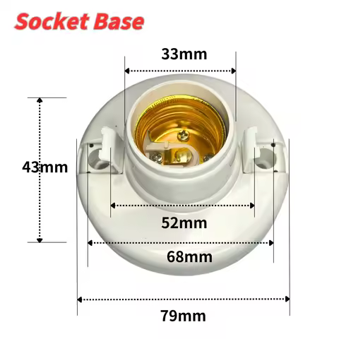 E27/E26 Lamp Socket, White Ceiling Light Bulb, Fixed Socket, Bulb Holder, Ceiling Fan Socket