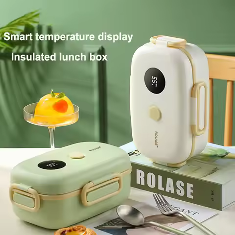 New Smart LCD Temperature Digital Display Insulated Lunch Box Portable Electric Lunch Box Lunch Box 