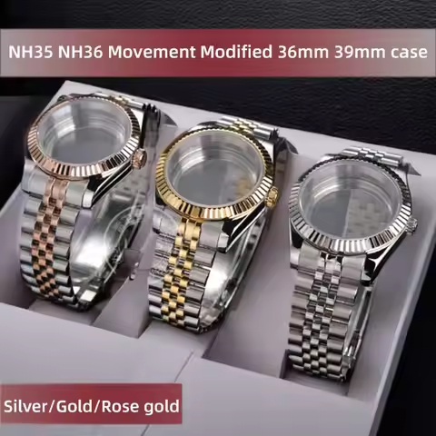 Stainless steel case bezel Bracelet for Rolex Datejust 41 36 dial NH35 NH36 movement mod kit replace