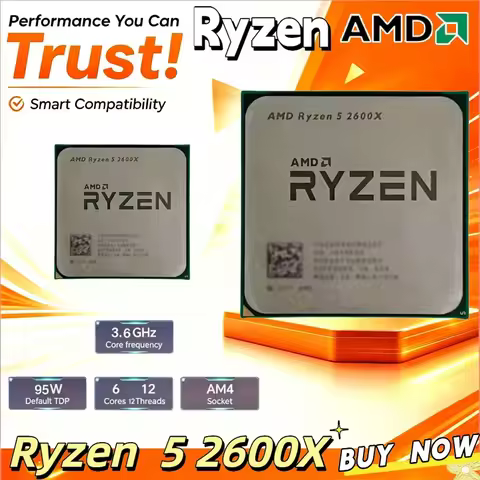 AMD Ryzen 5 2600X AMD R5 2600X CPU 6-Core 12-Thread 3.6GHz Unlocked Desktop Processor Socket AM4 Gam