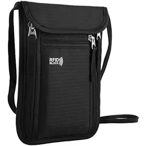 Travel Pouch Neck Wallet Family Passport Holder Organizer Case with RFID Blocking Passport Wallet Tr