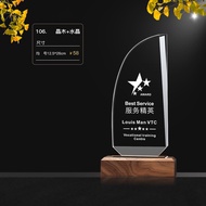 Crystal trophy multi-size design engraved logo award staff award souvenirs