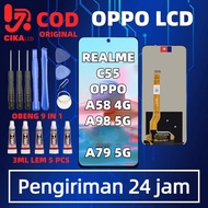 100% ORIGINAL LCD REALME C55/ - OPPO A58 4G/A98 5G/A79 5G FULLSET TOUCHSCREEN FREE INSTALLATION TOOL