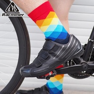 RACMMER by bajusikal Cycling Socks Men Women Color Grid Pattern Wicking Breathable Outdoor Cotton  R