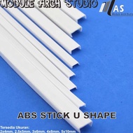ABS Stick U Shape - Stick Plastik Penampang U - Maket Besi Kanal C