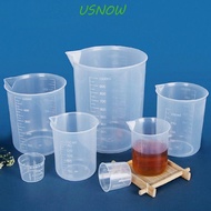USNOW Beaker Reusable 50/100/150/200/250/500/1000ML with Scale Transparent Thickened Plastic Measuring Cup