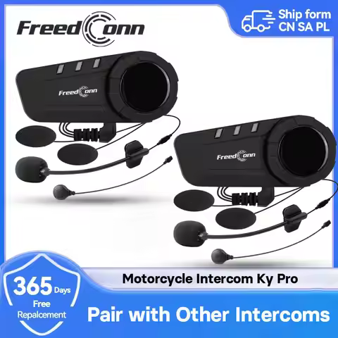 Freedconn Ky pro Motorcycle helmet intercom Helmet Bluetooth Headsets Handsfree Communicator Up to 6