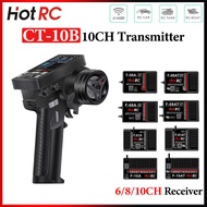 HOTRC CT-10B 10CH Transmitter 2.4Ghz Radio Color Screen With 6/8/10CH F-06A F-08AT F-01A F-10AT Gyro
