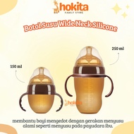 Wide NECK Silicone Baby Milk Bottle/Baby Bottle With Straw+Handle/ BPA FREE/Silicone Baby Bottle