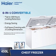Haier Chest Freezer 6 in 1 Convertible Freezer Refrigerator 429L [Basic Install] BD-458HP