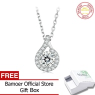 สร้อยคอเพชรโมอิส925เงินสเตอร์ลิงสำหรับผู้หญิงสร้อยคอประณีตชุบแพลทินัมสำหรับผู้หญิง (17.7นิ้ว) MSN024