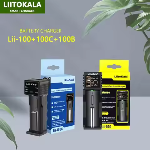 LiitoKala Lii-100C Lii-100 Battery Charger For 18650 18350 26650 16340 RCR123 14500 3.7V 1.2V Ni-MH 