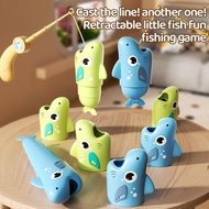 Retractable Fishing Game Table Toy For Kids 8 Fish 2 Rods Included Parent-child Interactive U0y5