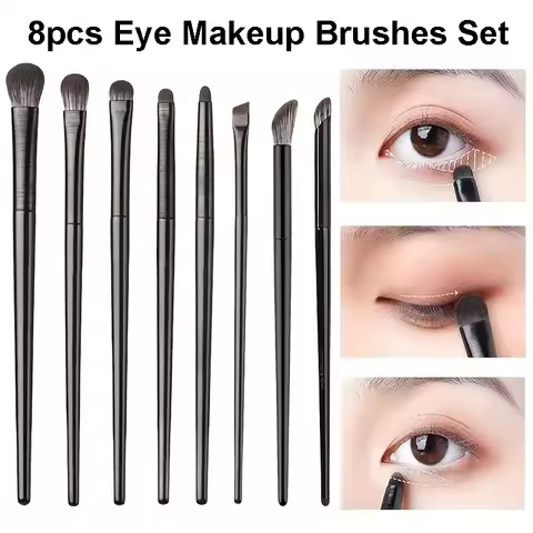 8pcs Eyes Makeup Brushes Set Professional Soft Contouring Eyeshadow Eyeliner Eyebrow Brush Facial Be