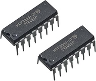 2pcs MCP3008-I/P MCP3008 MCP 8-Channel 10-Bit A/D Converters with SPI Serial Interface 2.7V,DIP-16.