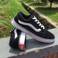 HITAM PUTIH Vans OLD SCHOOL Shoes SNEAKERS Men Women SCHOOL Shoes Black White Without BOX