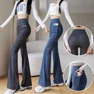 Women's Yoga Flare Pants, Outdoor Cycling Running Pilates Fitness Pants, Plus Size Yoga Leggings wit