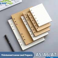 UNIIS 80Sheets Notebook Refill Paper, Horizontal Line/Blank Kraft Paper Loose Leaf Paper, Simple A5/